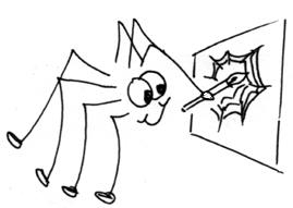 Spider painting a web