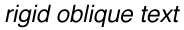 font oblique