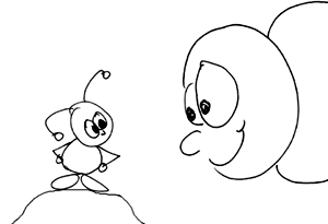 big bug talks to little bug