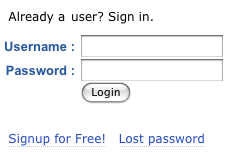 login form